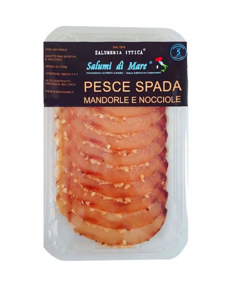 Affettato Pesce Spada con mandorle e nocciole stagionato 6 mesi - skin 50g - Salumi di Mare